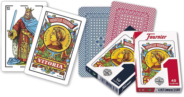 Heraclio Fournier No. 1 Spanish Playing Cards – 40-Card Deck with Clubs, Coins, Cups & Swords (1 Deck, Colors May Vary)