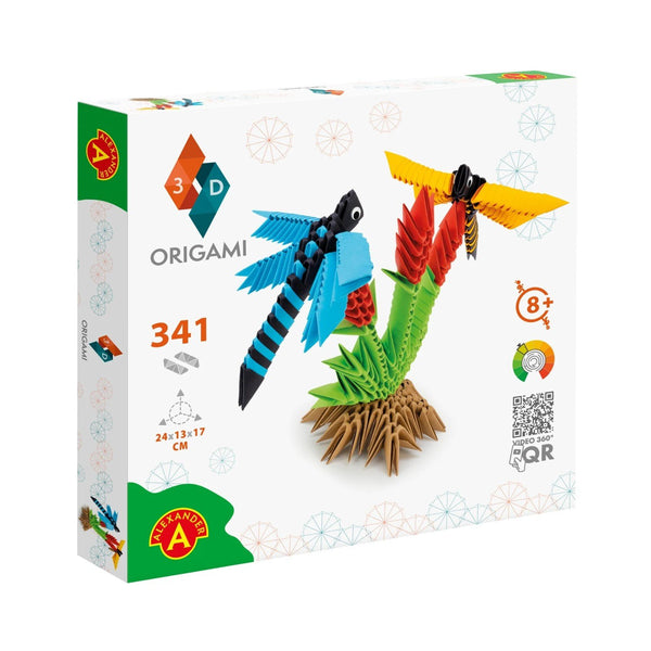 Alexander Origami 3D Dragonfly – 341-Piece 3D Paper Sculpture Kit with Patented Components & Easy Instructions, 24×13×17 cm, Creative STEM Craft for Kids & Adults (8+ Years)