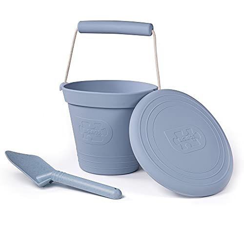 Bigjigs Toys Eco Spade for Kids (Dove Grey) - 20.5cm Wheat Fibre Toy Spade, Quality Sand Toys, Holiday Toys for Toddlers, Sand Shovels