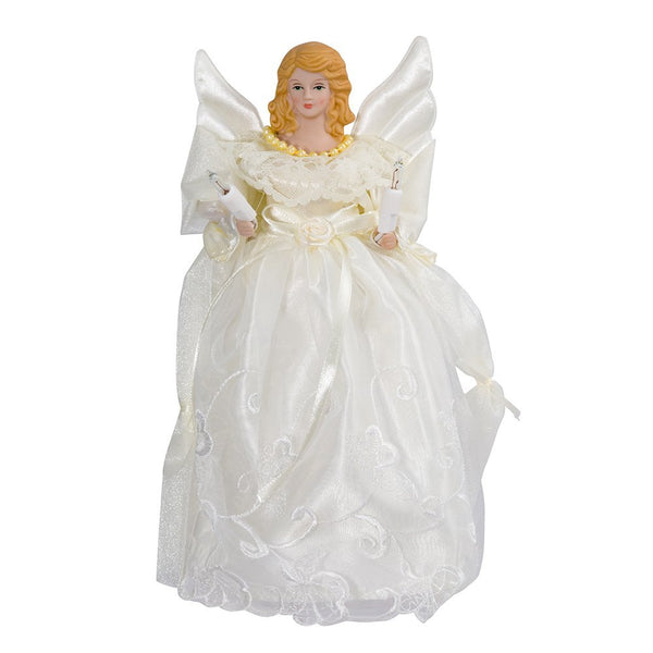 Kurt Adler 10-Inch UL 10-Light Gold/Ivory Angel Treetop