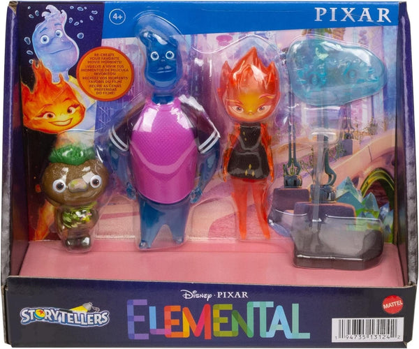 Mattel Disney Pixar Elemental Action Figure 3 Pack, Authentic High Quality Posable Movie Toys, Small Scale Story Ready Gift Pack