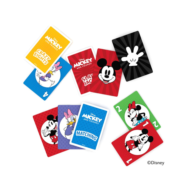 Bicycle Disney Mickey and Friends 3-in-1 Card Games, Matching, Crazy Eights & Slap Jack, Featuring Mickey Mouse, Donald Duck & Goofy, Kids Card Games Ages 4+, Family Games for 2-6 Players