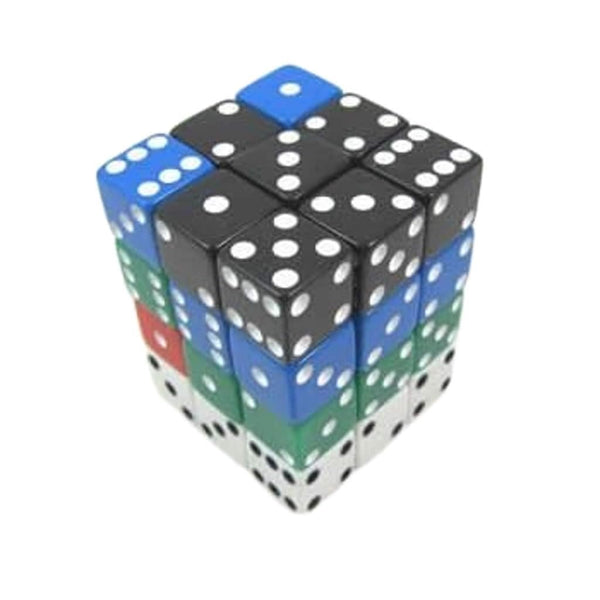 Koplow Games Assorted Opaque Squared Corner Dice 12mm (1/2in) Six Sided (d6) Pack of 36
