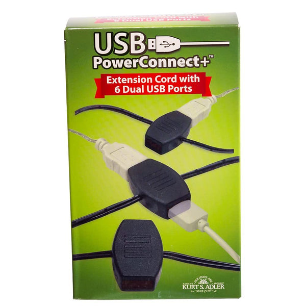Kurt S. Adler 10-Feet USB Power Strip with 12 Outlets, 5V 2A Adapter & 40-inch Lead Wire