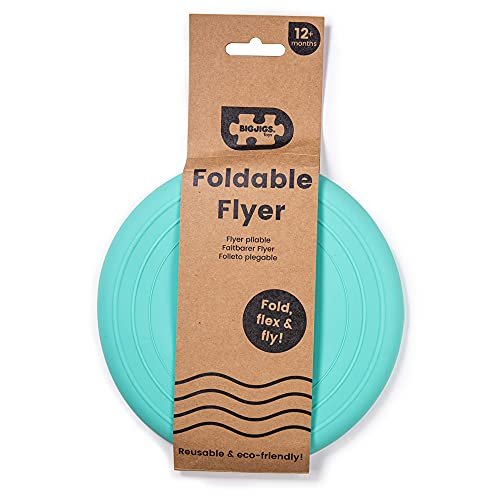 Bigjigs Toys Frisbee Flying Disc (Eggshell Green) - Silicone Frisbee for Kids, Quality Flying Saucers, Beach Toys & Garden Toys, Holiday Toys for Toddlers