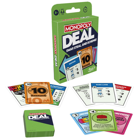 Hasbro Gaming Monopoly Deal Card Game, Quick-Playing Family Card Game for 2-5 Players, Ages 8+