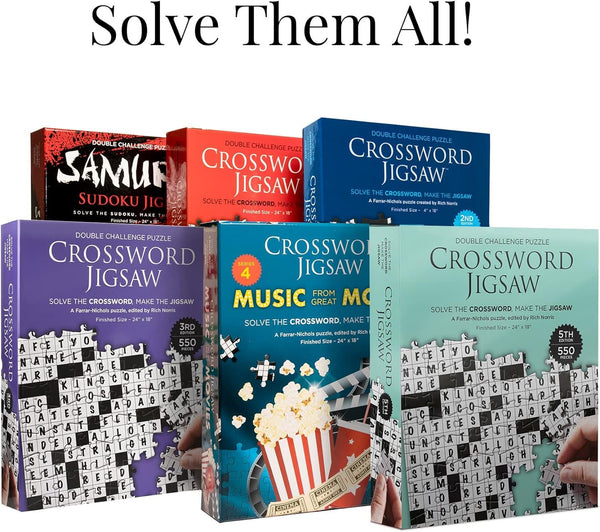 Adult Jigsaw Puzzle and Crossword Puzzle Together in a New Dual Puzzle Concept - 500+ Pieces (24 x 18 inch) 5th Edition