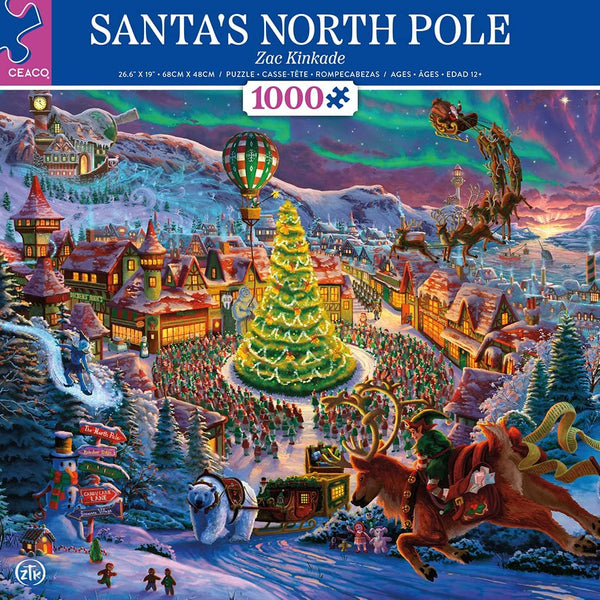 Ceaco - Zac Kinkade - Classic Christmas - Santa's North Pole - 1000 Piece Jigsaw Puzzle