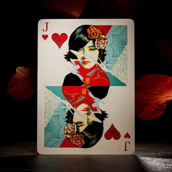 theory11 OBEY Red Edition Premium Playing Cards, Poker Size Standard Index