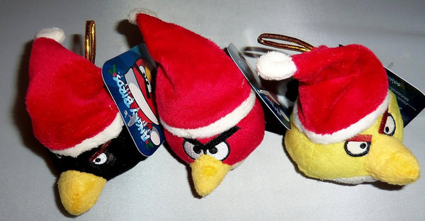 Kurt S. Adler Angry Birds Christmas Ornaments, 6-Piece Plush Assortment, 2.5" Red Bird & Characters, Holiday Tree Decorations, Officially Licensed (styles may vary)
