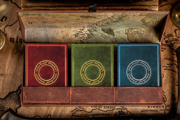 Kings Wild Project The Lord of the Rings Triple Set - Three Deck Luxury Playing Cards Premium Collectible Box Set Inspired by J.R.R. Tolkien’s Middle Earth