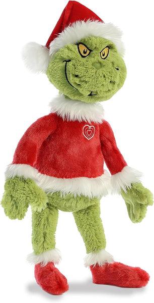 Aurora® Whimsical Dr. Seuss™ 16" Grinch Santa Stuffed Animal - Magical Storytelling - Literary Inspiration - Green