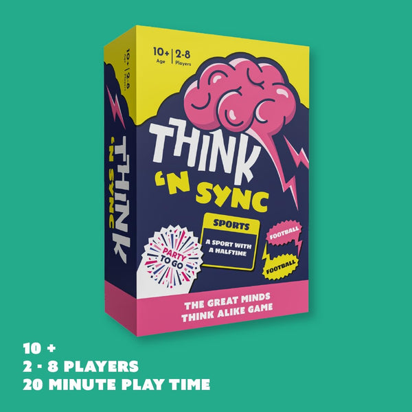 Gamewright - Party to Go - Think 'N Sync - The Great Minds Think Alike Game - 2-8 Players Age 10+