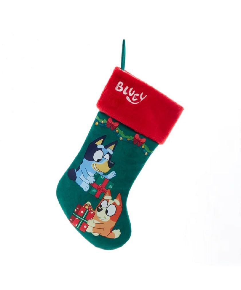 Kurt Adler Bluey and Bingo Opening Presents 19" Long Christmas Stocking