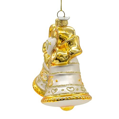 Kurt S. Adler Noble Gems Glass 50th Anniversary Bell Ornament, 4-Inch