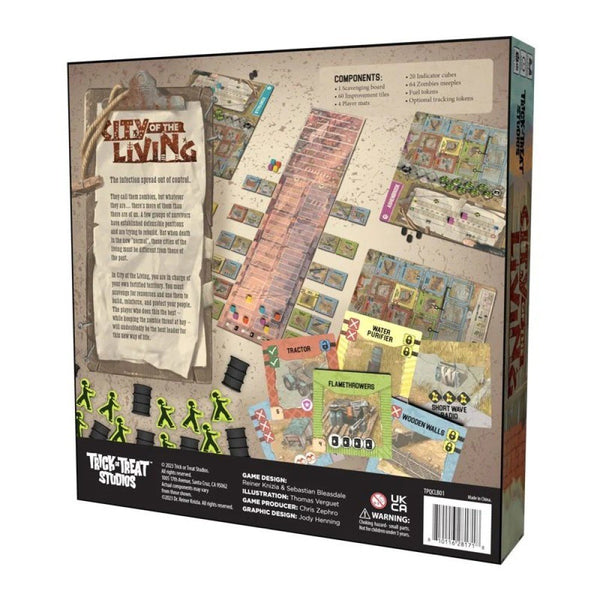 Trick Or Treat Studios City Of The Living Board Game - Zombie Apocalypse Strategy Game, Tableau-Building, Action-Selection, City Rebuilding & Survival, 2-4 Players