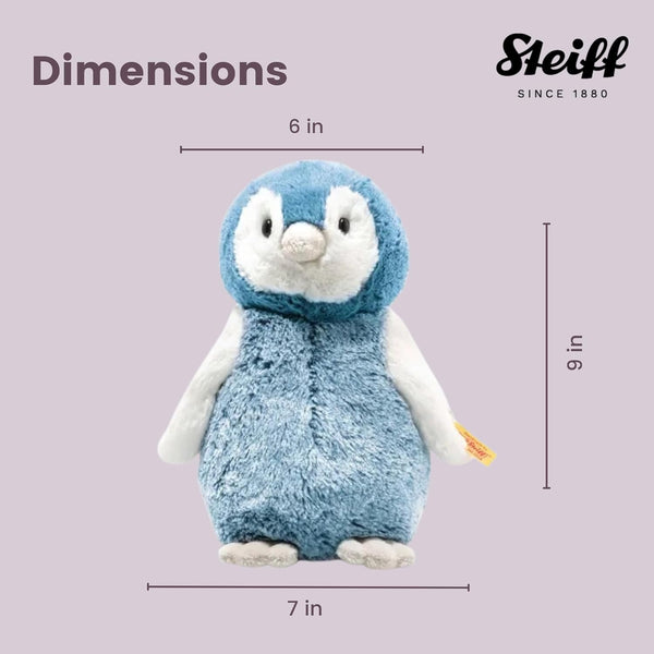 Steiff Paule Penguin, Premium Penguin Stuffed Animal, Penguin Toys, Stuffed Penguin, Penguin Plush, Cute Plushies, Plushy Toy for Girls Boys and Kids, Soft Cuddly Friends (Blue, 9")