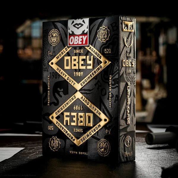 theory11 OBEY Gold Edition Premium Playing Cards, Poker Size Standard Index