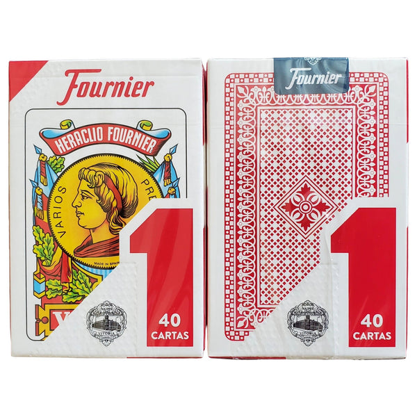 Heraclio Fournier No. 1 Spanish Playing Cards, 12 Deck Set, 40-Card Baraja Española for Mus, Brisca, Tute, Games & Collectors (6 Blue & 6 Red Decks)