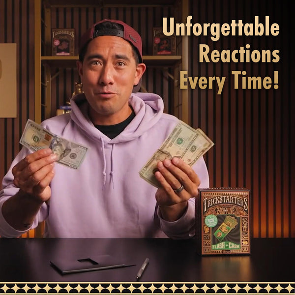 theory11 & Zach King Trickstarters Flash Cash Magic Trick | Wallet Fills with Cash | Easy-to-Learn, Instant Astonishment for Beginners & Magic Enthusiasts