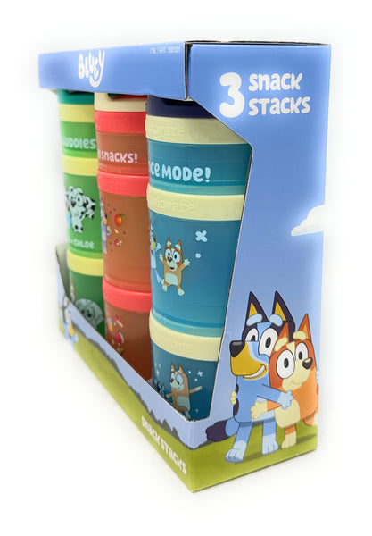 Whiskware Bluey Snack Containers, Portable Snack Stacks Pack (3 Count)