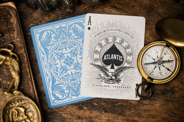 Kings Wild Project Atlantis Luxury Playing Cards - Standard Edition, Poker Size Custom Index, Collectible Deck