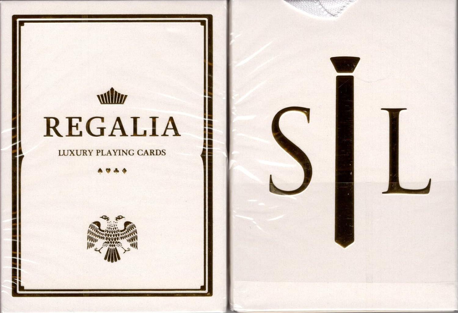 Shin Lim Regalia White Luxury Playing Cards - Poker Size, Gold-Foil Finish, Cartamundi Fine Linen Stock