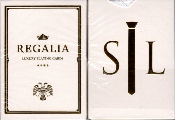 Shin Lim Regalia White Luxury Playing Cards - Poker Size, Gold-Foil Finish, Cartamundi Fine Linen Stock