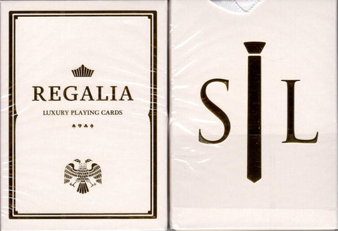 Shin Lim Regalia White Luxury Playing Cards - Poker Size, Gold-Foil Finish, Cartamundi Fine Linen Stock