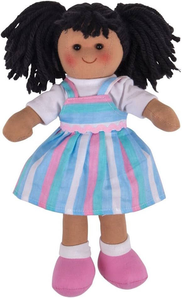 Bigjigs Toys Kira Rag Doll - Small Ragdoll, Soft Dolls for 1 Year Olds, Ideal First Doll, Baby Soft Toys, Plush Bigjigs Doll, Toddler and Baby Toys