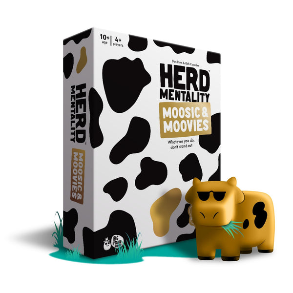 Big Potato Games - Herd Mentality Moosic & Moovies - Whatever You Do, Don't Stand Out - The Udderly Hilarious Family Party Game, 4-20 Players, Ages 10+