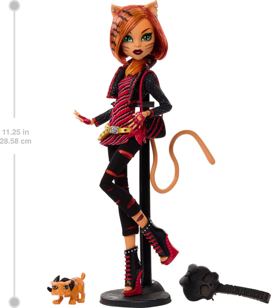 Monster High Boo-riginal Creeproduction Doll, Toralei Collectible Reproduction with Doll Stand, Diary, and Pet Saber-Tooth Tiger Sweet Fangs