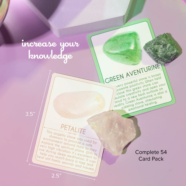 Crystal Healing Deck- Complete Guide to Meaning & Uses of Crystal, Stones, and Gems - 54 Crystal Oracle Cards - Enhance Your Body Care Routine & Energize Your Life