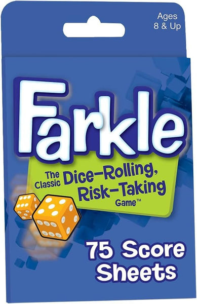 Farkle Score Sheet Pad with 75 2-Sided Sheets for the Classic Dice-Rolling Risk-Taking Game