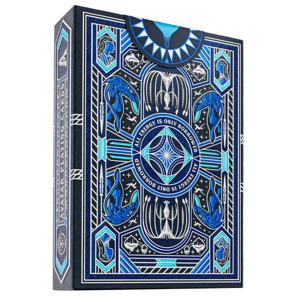 theory11 Avatar Premium Playing Cards, Poker Size Custom Index, Pearlescent Blue and Silver Foil Tuck Box