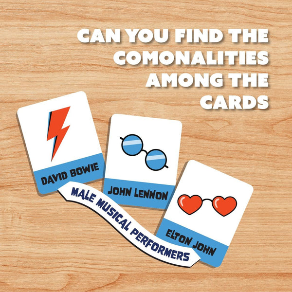 Gamewright - Party to Go - Guess The Link - Can You Find the Commonalities Among These Stars? - A Star-Studded Card Game - 2-8 Players Ages 10+