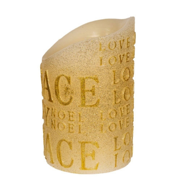 Kurt Adler 5-Inch Gold Flicker Flame Battery-Operated Candle, Multi, JEL0947