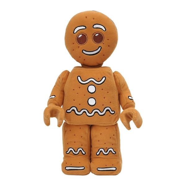 Lego Minifigure Gingerbread Man 12" Plush Character - Soft Holiday Collectible Toy, Brown Christmas Minifig Plush, Kids & Adult Gift