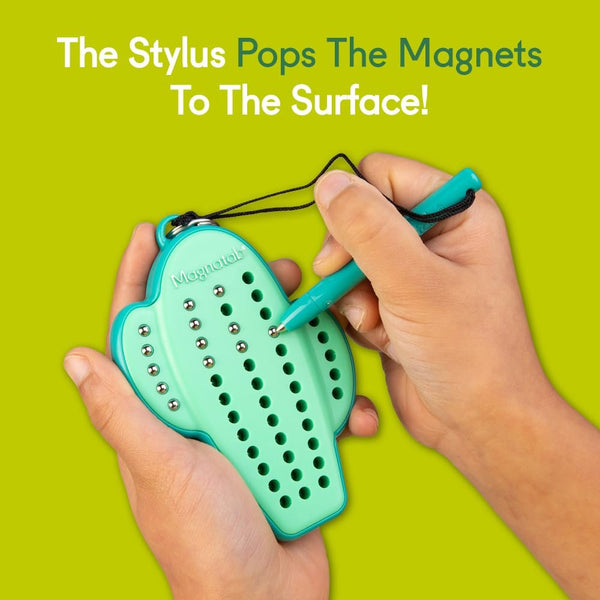 Magnatab Minis - Sensory Toys, Magnetic Drawing Tool, Toddler Writing Practice, Sensory Play, Fidget Toys, Stylus Included, Travel-Friendly, Ages 3+ - Cactus