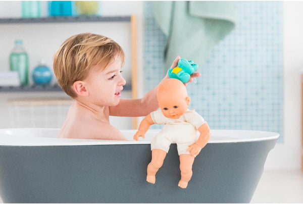 Corolle Bebe Bath Marin Baby Doll - 12" Soft-Body with Rubber Frog Toy, Safe for Water Play in Bathtub or Pool, Vanilla-Scented - for Kids sges 18 Months and up