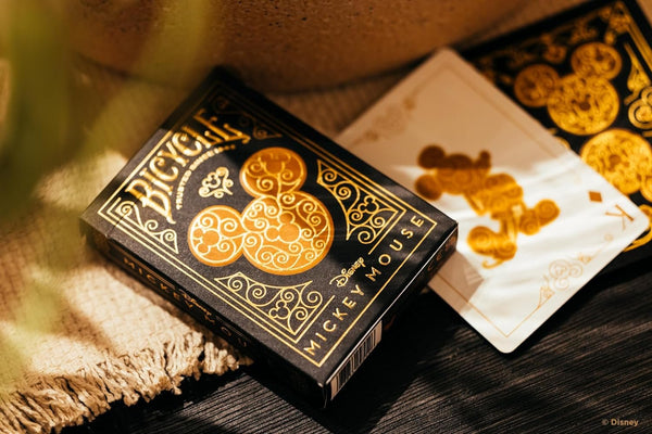 Bicycle Disney Mickey Mouse Black and Gold Playing Cards with Hot-Stamped Gold Foil
