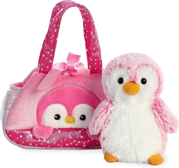 Aurora® Fashionable Fancy Pals™ Pompom Penguin™ Stuffed Animal - On-The-go Companions - Stylish Accessories - Pink 7 Inches
