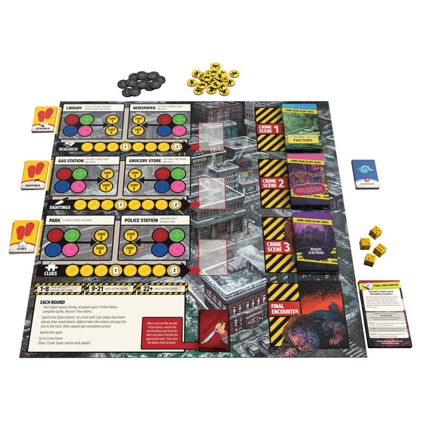 Trick Or Treat Studios Chucky: It’s Time To Play… To The End Board Game - Official Horror Survival Strategy Game, Worker Placement & Push-Your-Luck, 2-4 Players, Ages 14+