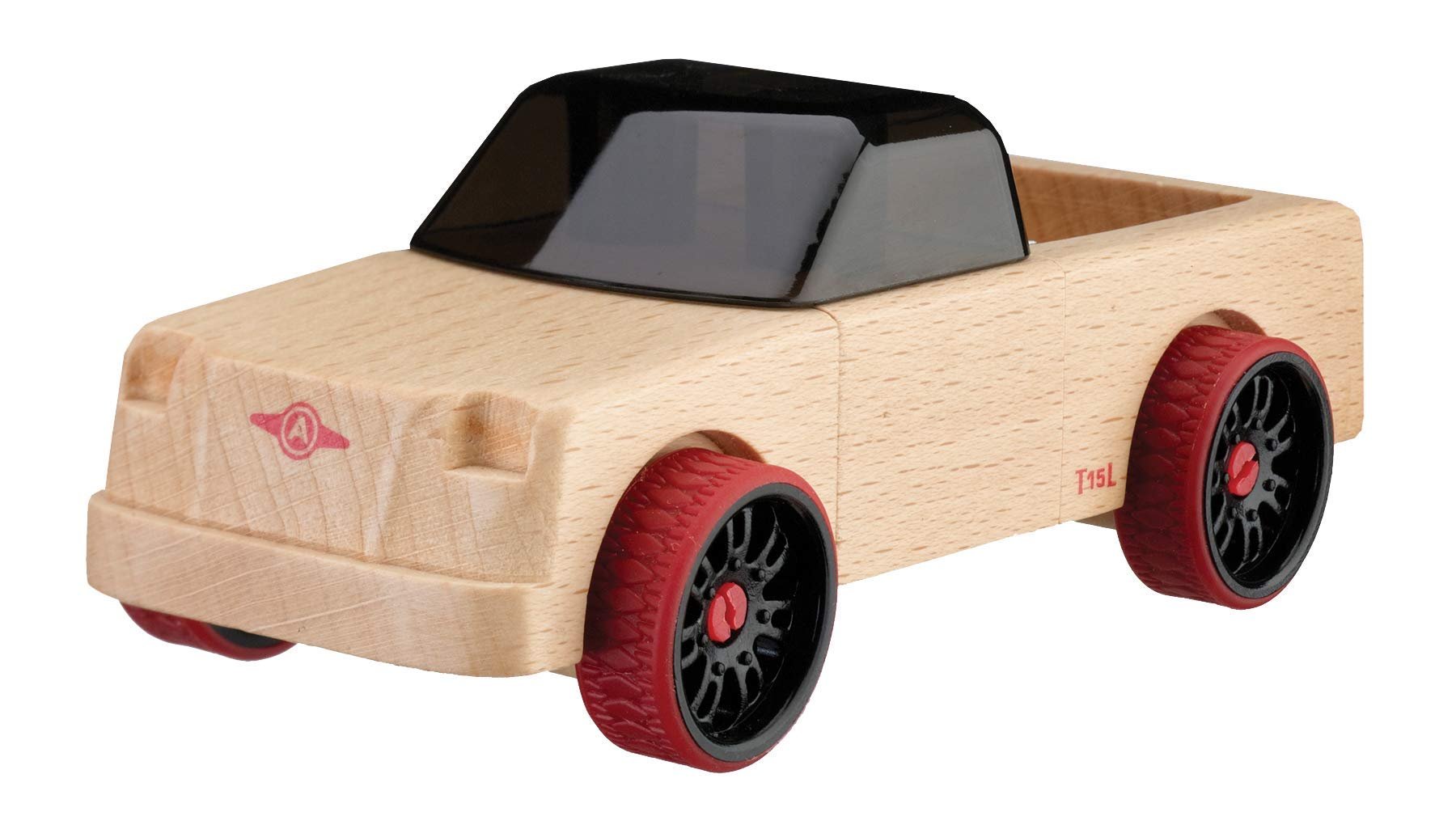 Automoblox Collectible Wood Toy Cars and Trucks - Mini T15L Grizzly Pickup, Red, 4.75" x 1.75" (Compatible with other Mini and Micro Series Vehicles)