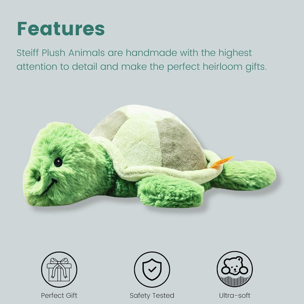 Steiff Tuggy Turtle Green 11" Soft Cuddly Friends, Premium Sea Stuffed Animal 063855