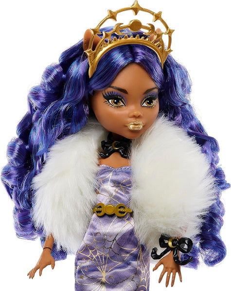 Monster High Howliday Winter Edition Clawdeen Wolf Doll Collectible in Icy Lavender Gown with Furry Boa & Accessories