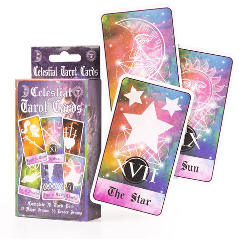 Kalan Tarot Cards Set - Complete Set of Tarot Cards for Beginners and Experts Alike - Celestial - 2.75" W x 4.75" L