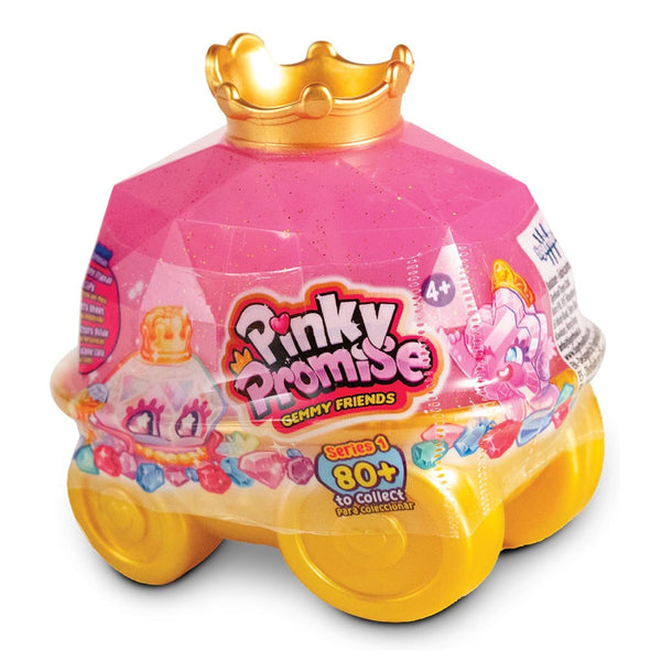 Pinky Promise Gemmy Friends Pretend Play Royal Carriage Mini Set, Surprise Princess Jewelry Toy with 3 Collectible Gemmy Friends and 2 Hairpins, Mix and Match Wearable Gems, Ages 4+