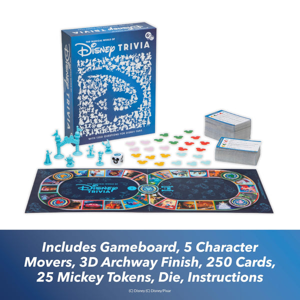 PlayMonster The Magical World of Disney Trivia Board Game - Blue Box Edition - 1,250 Questions for Disney Fans, Family & Travel Game, 2+ Players Ages 6+