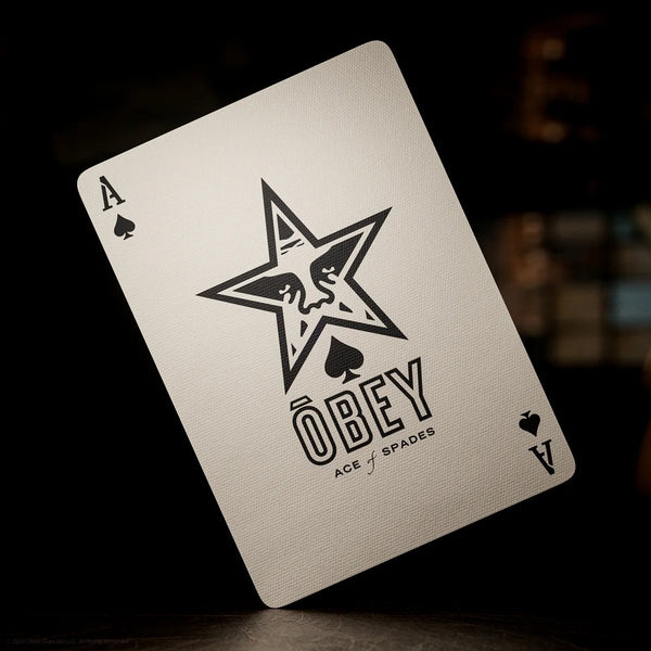 theory11 OBEY Red Edition Premium Playing Cards, Poker Size Standard Index